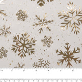 Holiday Organza Foil - Snowflake - White / Gold