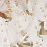 Holiday Organza Foil - Reindeer - White / Gold