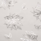 Organdi métallisé pour les Fêtes - Poinsettia - Blanc / Argent