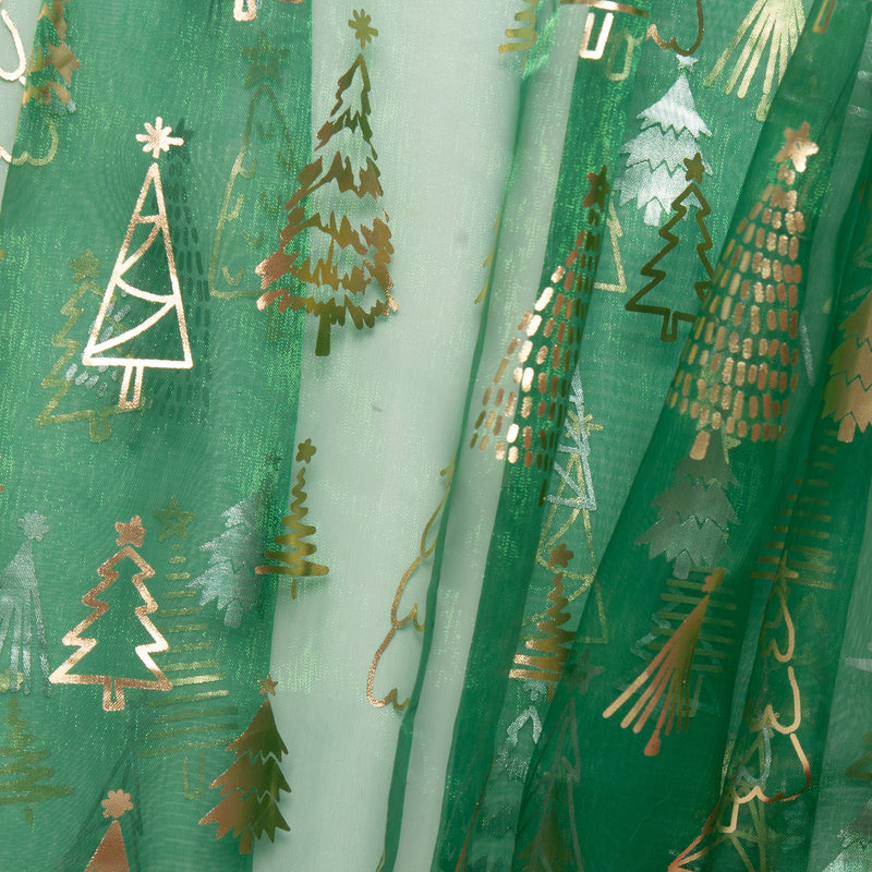 Holiday Organza Foil - Christmas tree - Green
