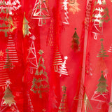 Holiday Organza Foil - Christmas tree - Red