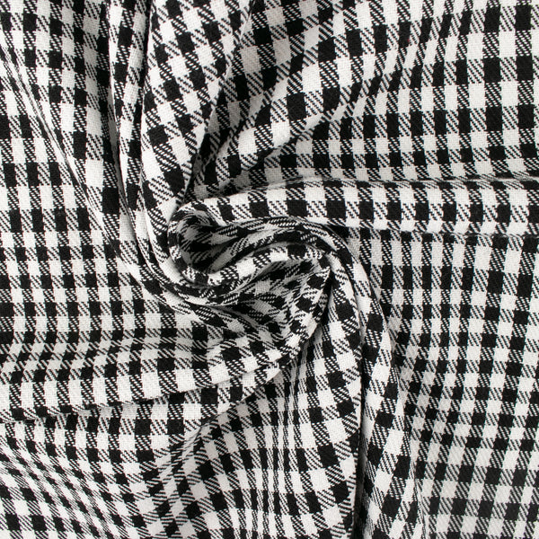 Tissu à carreaux pour veste - &lt;LUMBERJACK&gt; - Noir / Blanc