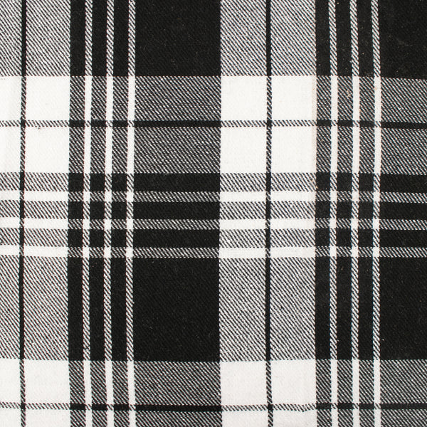 Tissu à carreaux pour veste - &lt;LUMBERJACK&gt; - Pied de poule - Noir / Blanc