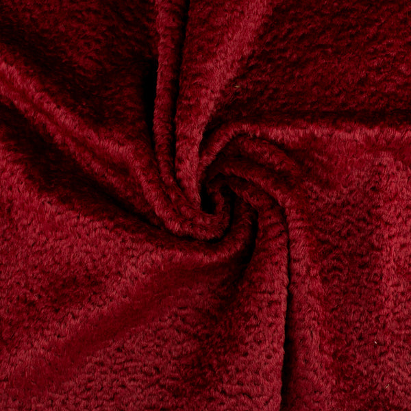 Tissu uni pour manteau - «FURRY» - Rouge