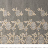 Novelty Embroidered Coating - ELSA - Florals - Grey