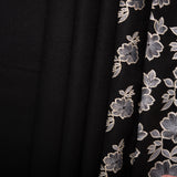 Novelty Embroidered Coating - ELSA - Florals - Black