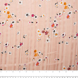 Printed polyester - MARCELINE - Daisy - Peach