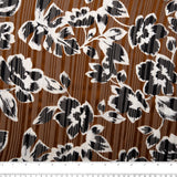 Printed polyester - MARCELINE - Tropical leafs - Cinnamin