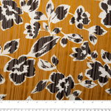 Printed polyester - MARCELINE - Tropical leafs - Topaz