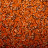 Printed polyester - MARCELINE - Paisley - Carrot