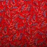 Printed polyester - MARCELINE - Paisley - Scarlet