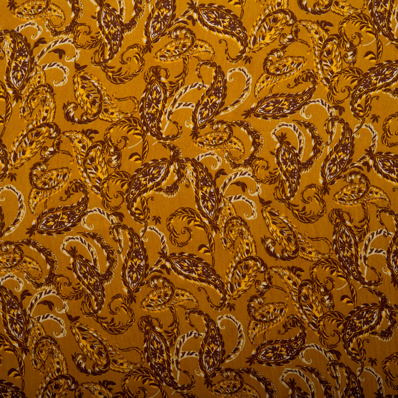 Printed polyester - MARCELINE - Paisley - Gold