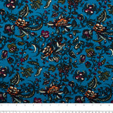 Printed Viscose - FLORA - Carnations - Blue