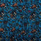 Printed Viscose - FLORA - Carnations - Blue