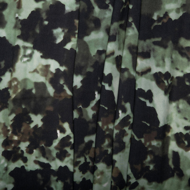Viscose imprimé - FLORA - Camouflage - Vert