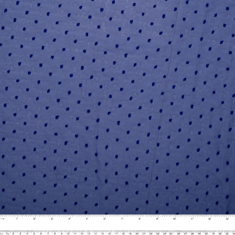 Printed polyester - OLIVIA - Stitch - Royal blue