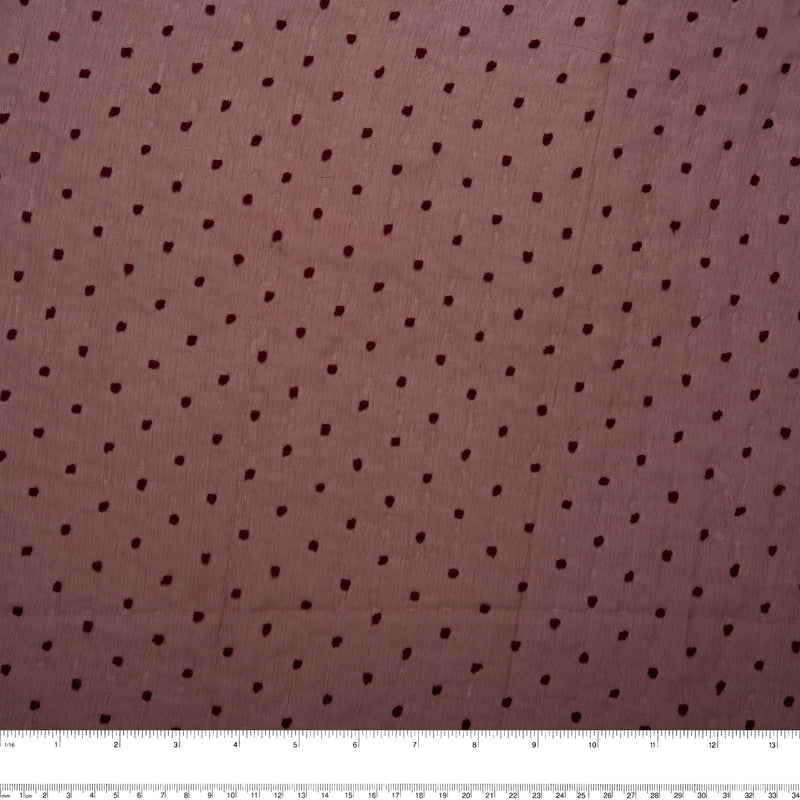 Printed polyester - OLIVIA - Stitch - Burgundy