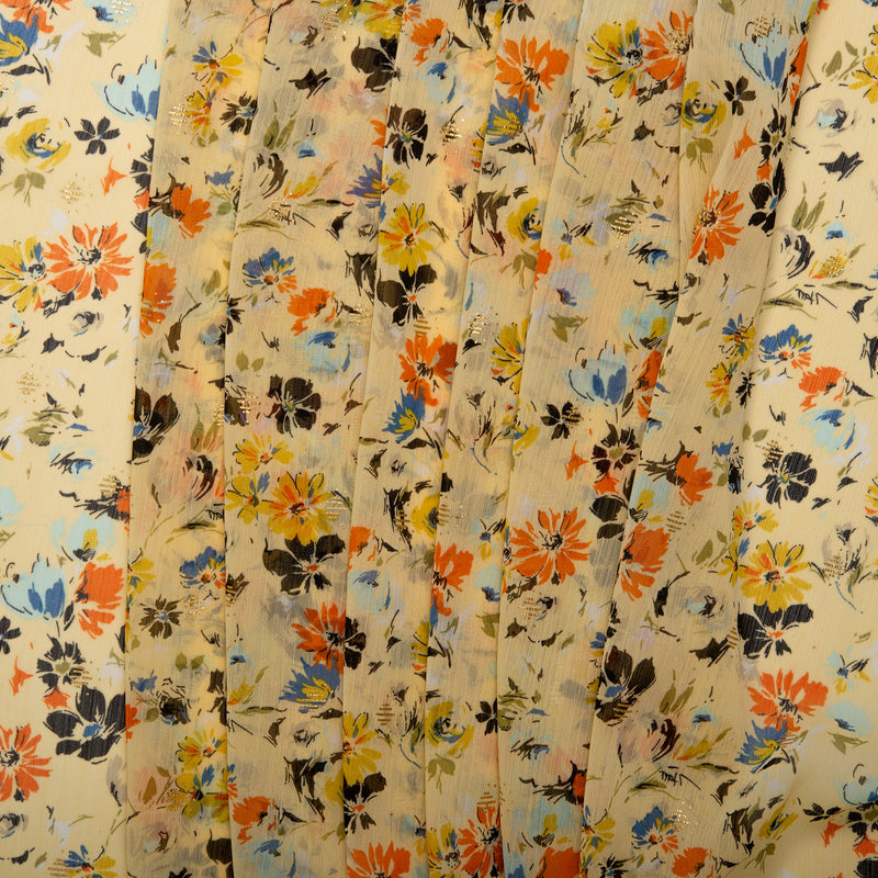 Printed polyester - OLIVIA - Clematis - Butterfly