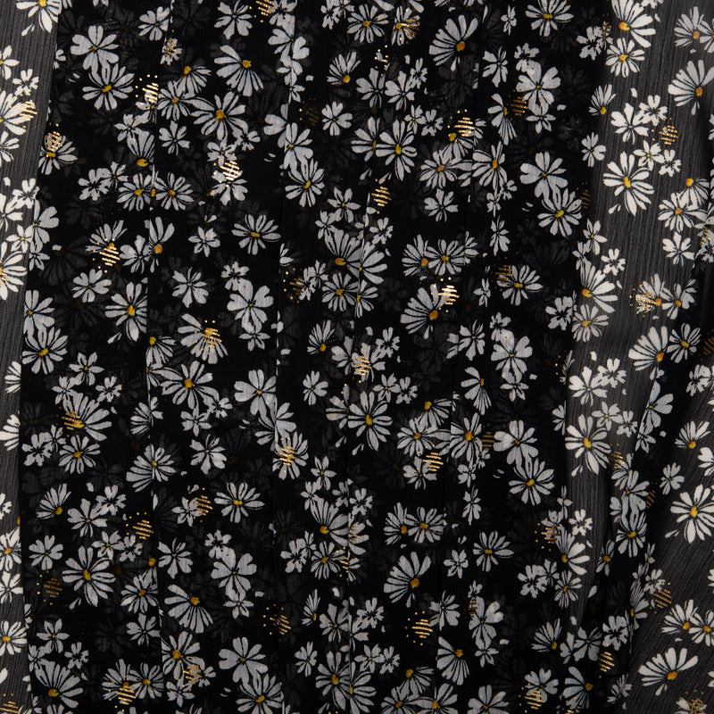 Printed polyester - OLIVIA - Daisy - Grey