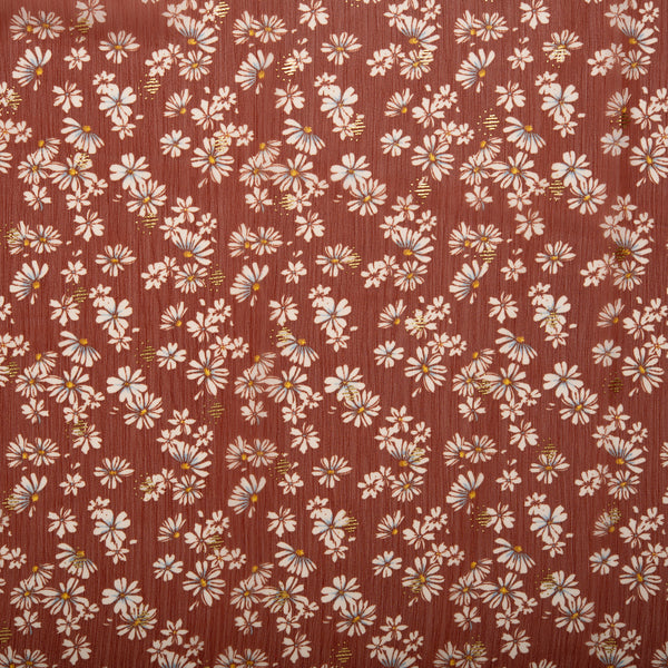 Printed polyester - OLIVIA - Daisy - Maple