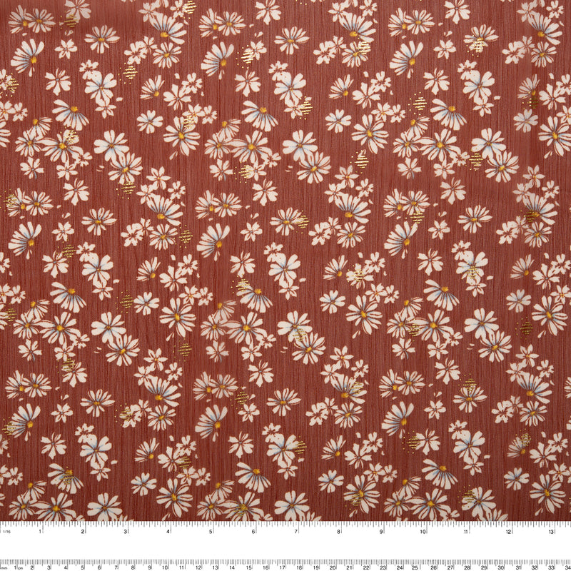 Printed polyester - OLIVIA - Daisy - Maple