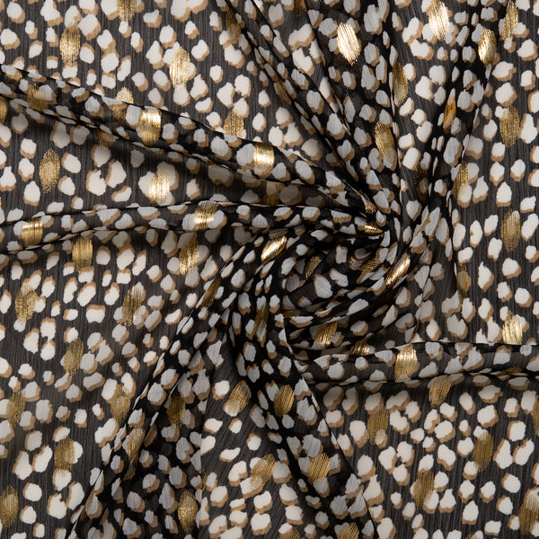 Printed polyester - OLIVIA - Abstract - Taupe