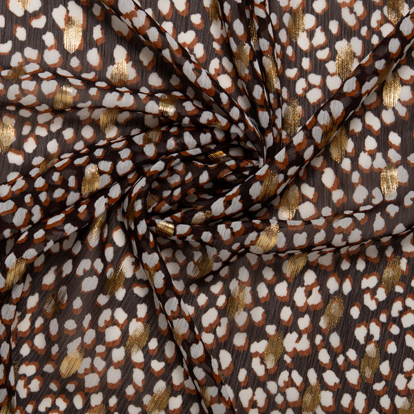 Printed polyester - OLIVIA - Abstract - Brown