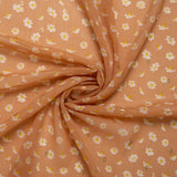 Polyester imprimé - OLIVIA - Marguerite petit - Orange foncé