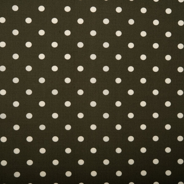 Printed Polyester Crepe - FOLKLORE - Dots - Khaki
