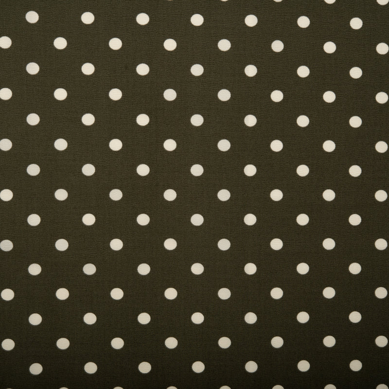 Crêpe polyester imprimé - FOLKLORE - Pois - Kaki