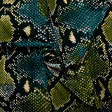 Printed Polyester Crepe - FOLKLORE - Snakes - Spruce