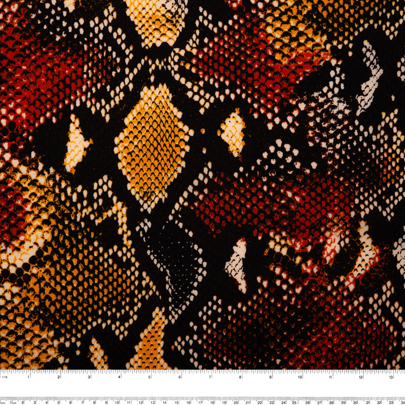 Printed Polyester Crepe - FOLKLORE - Snakes - Goldenrod