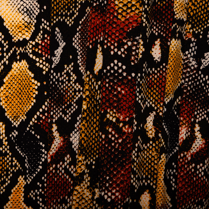 Crêpe polyester imprimé - FOLKLORE - Serpants - Verge d&#039;or