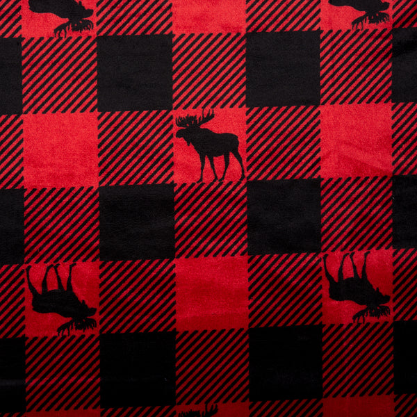 Plaid velvet knit - Buffalo - Red