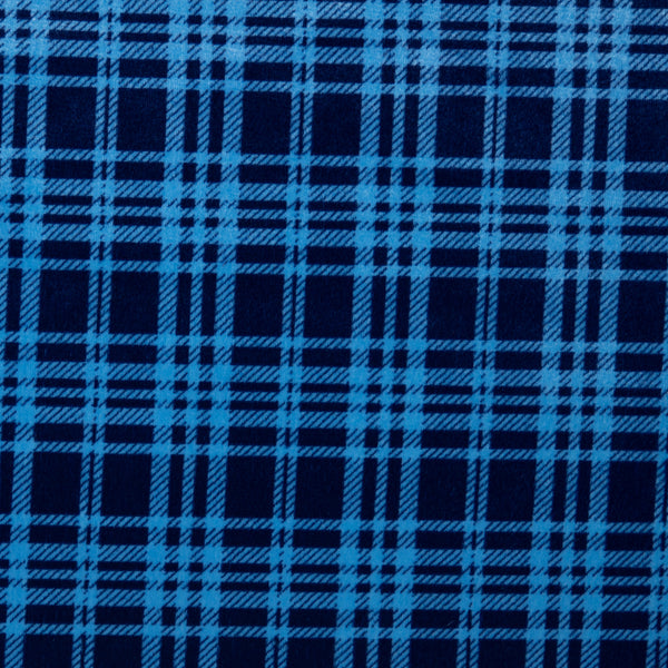 Tricot de velours à carreaux - Royal / Bleu
