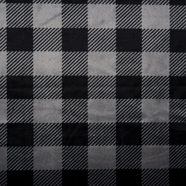 Plaid velvet knit - Buffalo - Grey