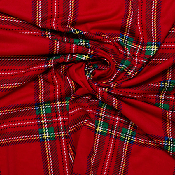Printed Soft Knit - JAMAS - Plaids - Red