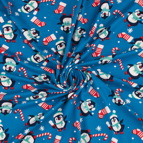 Printed Soft Knit - JAMAS - Penguin - Blue