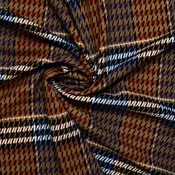 Plaid & Jacquard Fashion Knit - Plaids - Brown / Blue