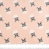 Printed Stretch Velvet Knit - COMFY - Pugs - Peach