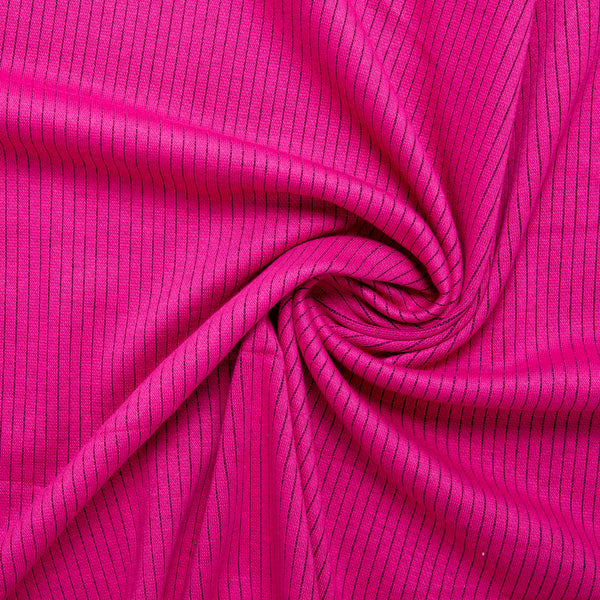 Flat back Rib Knit - LOGAN - Hot pink