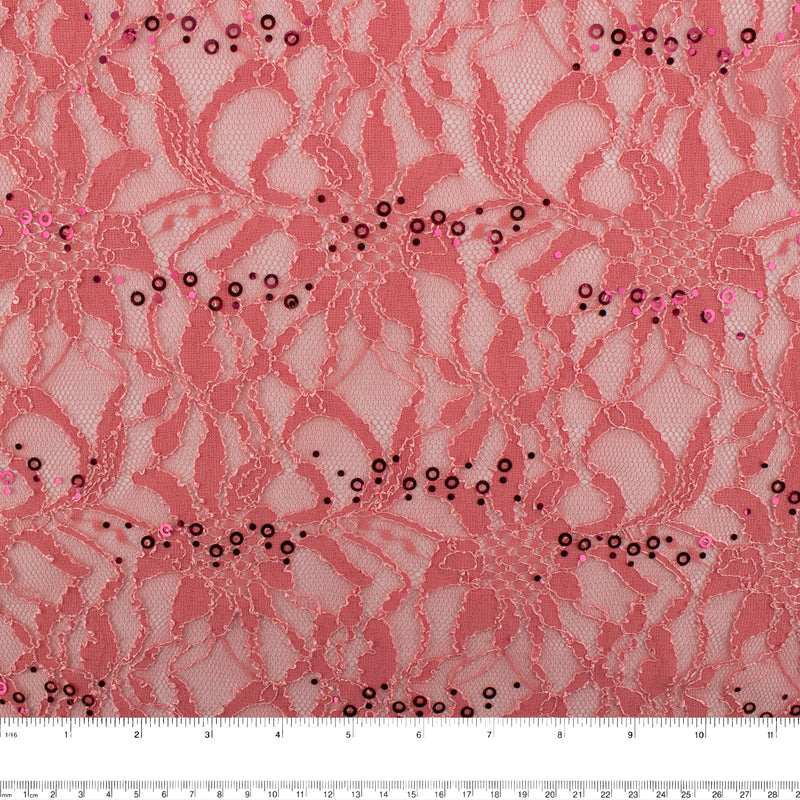 Corded lace - VIRGINIA - Coral rose