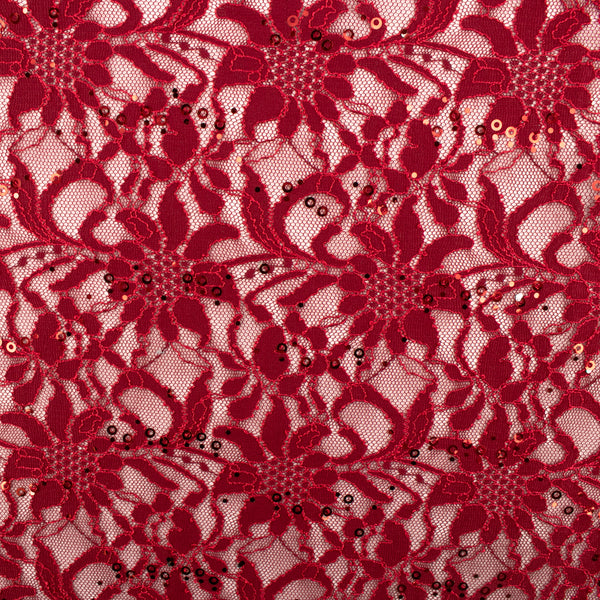 Corded lace - VIRGINIA - Cranberry