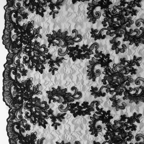 Corded lace - VIRGINIA - Border - Black
