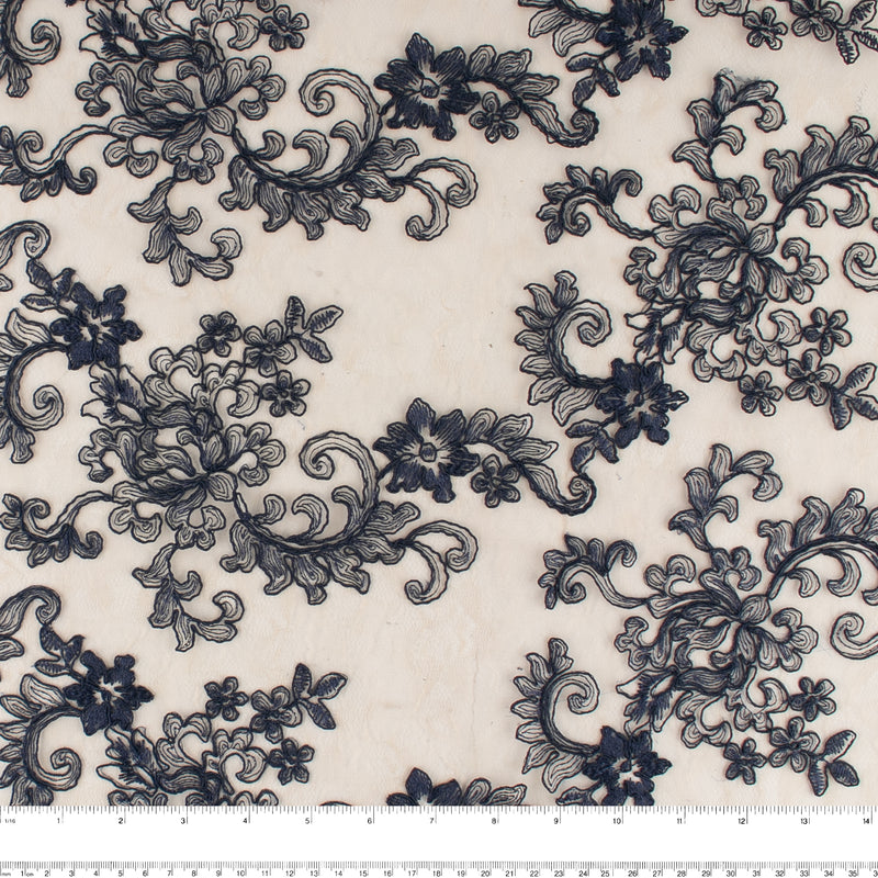 Corded lace - VIRGINIA - Border - Blue