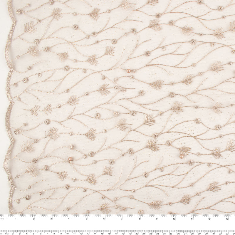 Embroidered Mesh - EXQUISE - Taupe