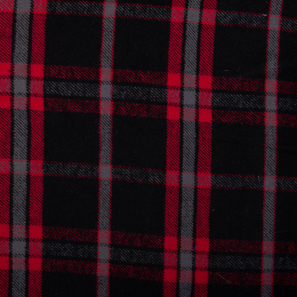 Cotton Brushed Plaid - CONNOR - Red / Grey / Black