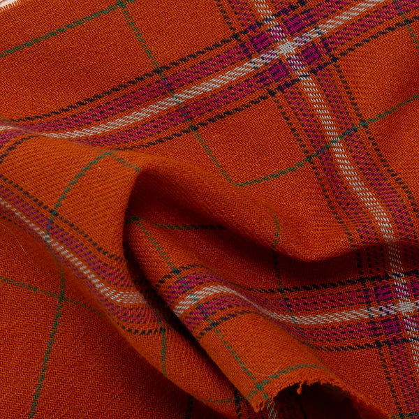 Cotton Brushed Plaid - CONNOR - Carrot