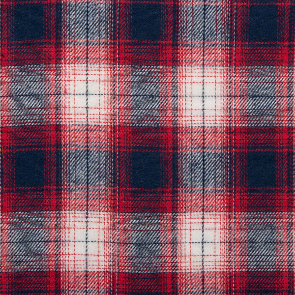 Cotton Brushed Plaid - CONNOR - Red / Navy