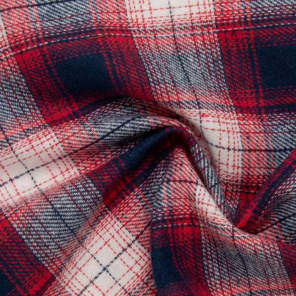 Cotton Brushed Plaid - CONNOR - Red / Navy